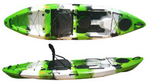 Forest Camo Titan 2 Kayak, top and side view