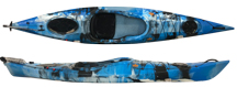 Cloud Blue Brizo ocean kayak top and side view