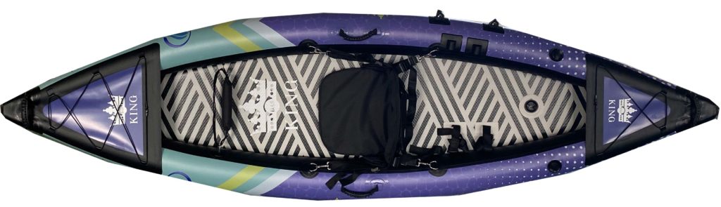 Inflatable kayak in purple